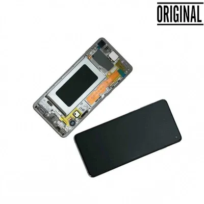 Pantalla para Samsung S10 /G973 Plata/Blanca (Original Service Pack)