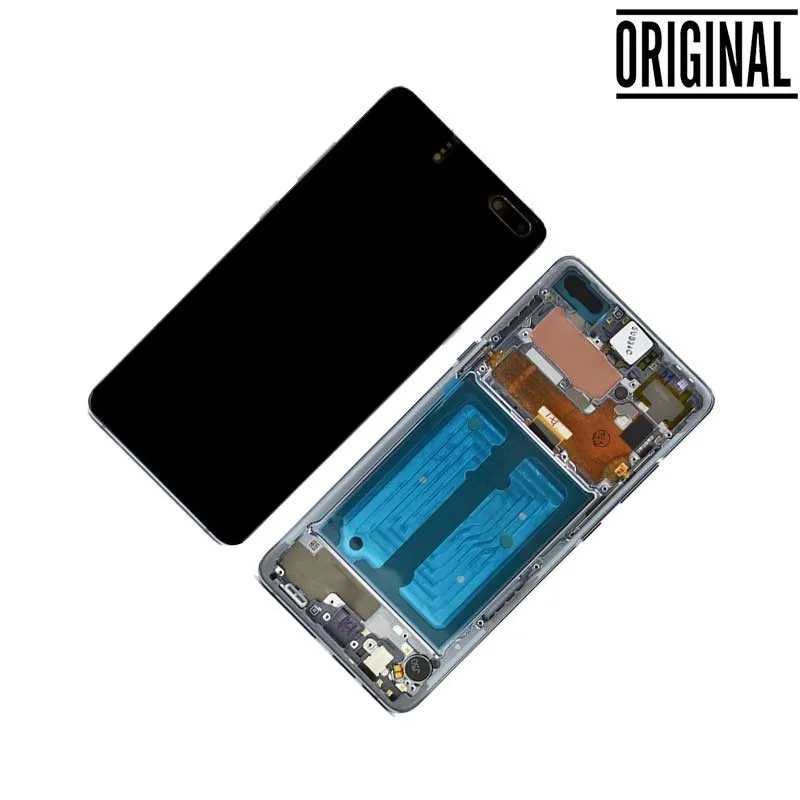 Pantalla para Samsung S10 5G /G977 Blanca/Plata (Original Service Pack)