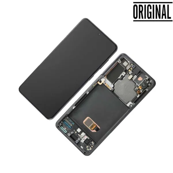 Pantalla para Samsung S21 5G /G991 con Marco Plata/Blanco (Original Service Pack)