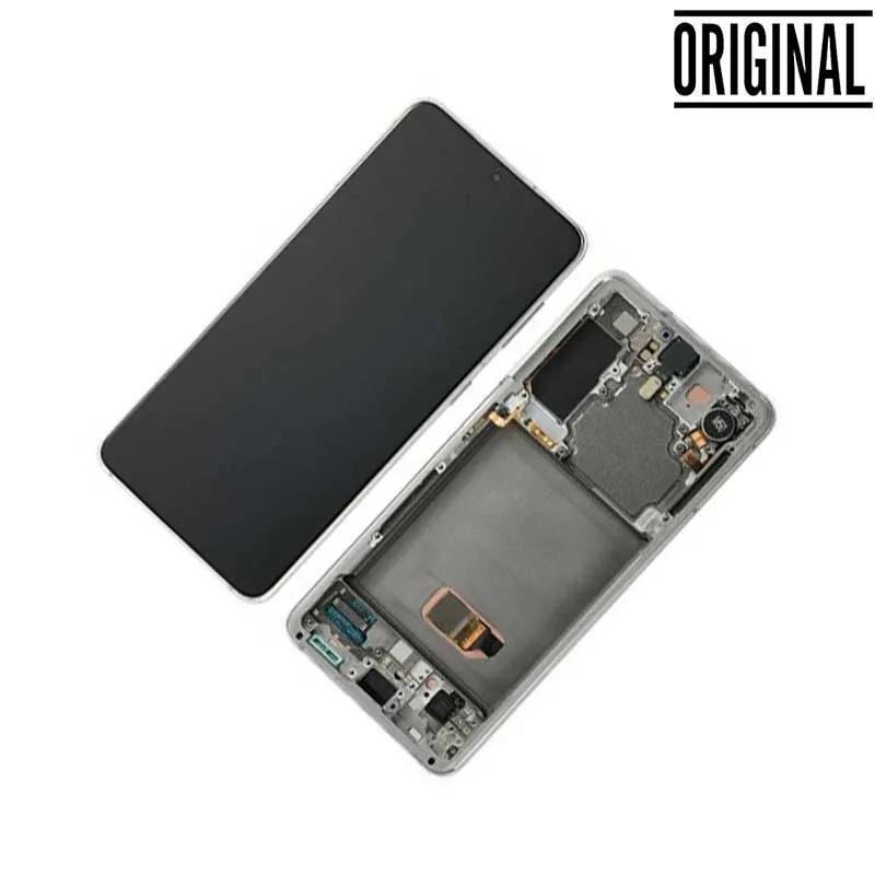 Pantalla para Samsung S21 5G /G991 Plata/Blanca (Original Service Pack)